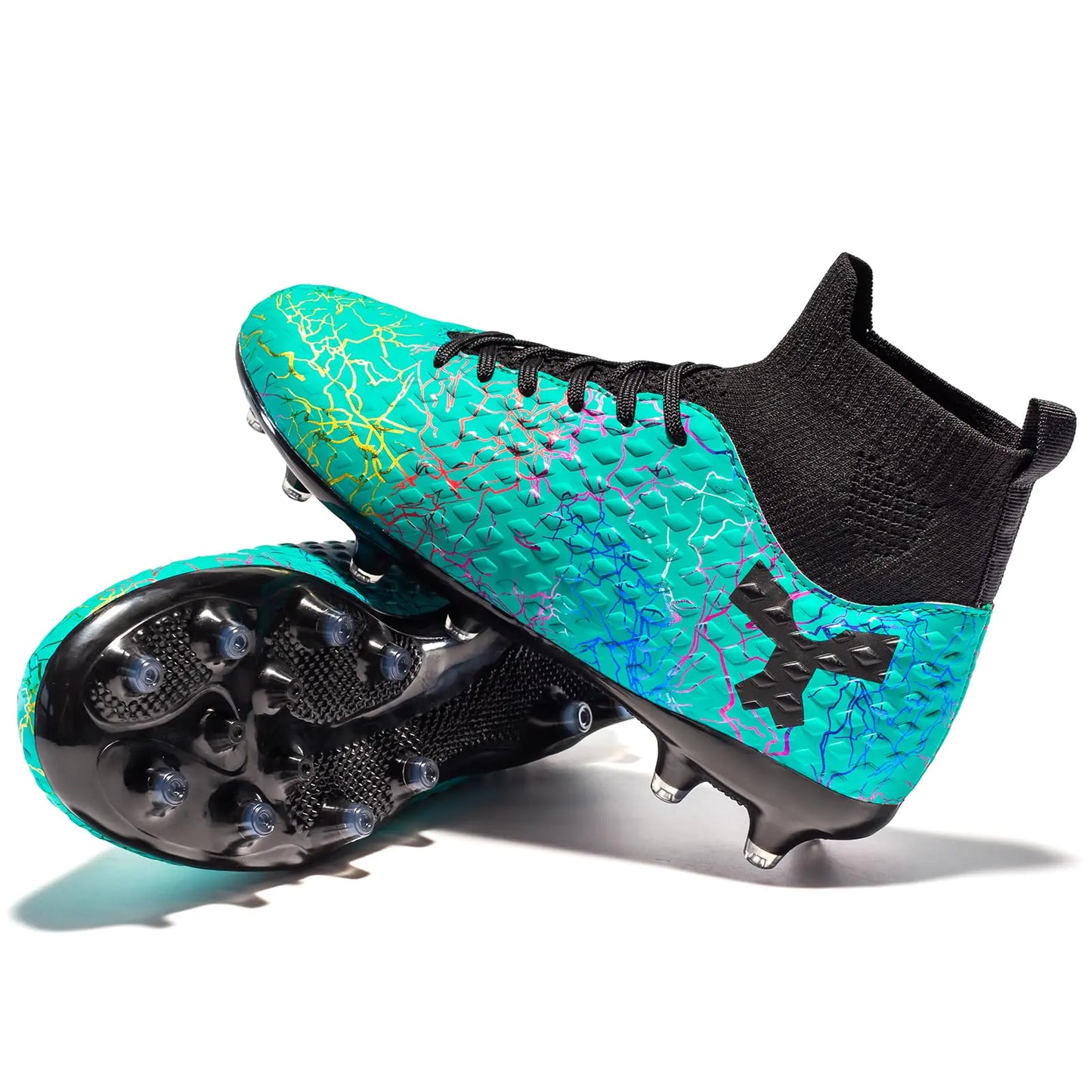 Alekaor Boys Girls Soccer Cleats Kids Football Cleats Youth Soccer Shoes Indoor Turf Soccer Shoes SkyBlue-AG1.5